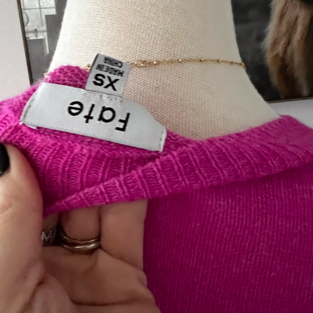 Fate (from Vici) hot pink ruffle sweater dress - Picture 5 of 6